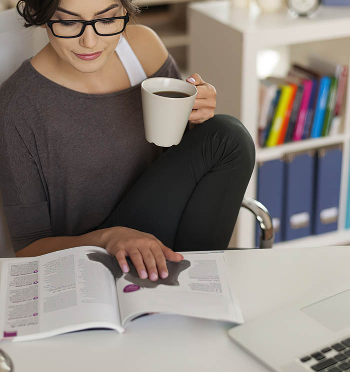 lady reading a book